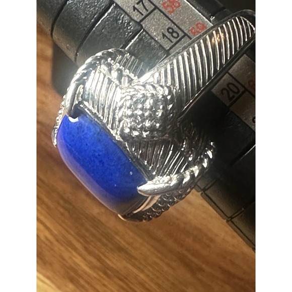 Blue Lapis Lazuli  Sterling Silver Judith Ripka Ring Size 9.25 - Picture 7 of 10